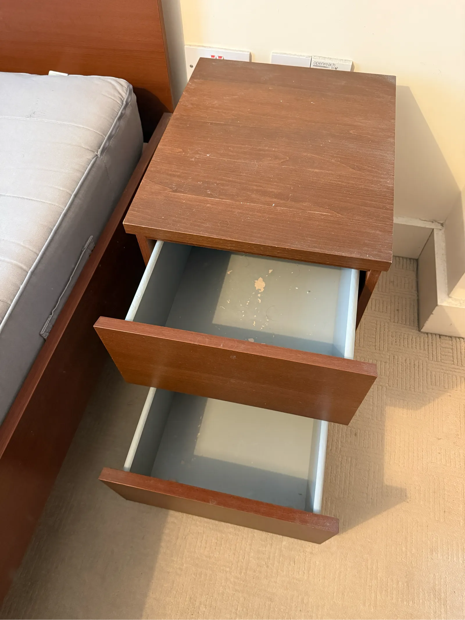 Wooden Bedside Table with Drawer